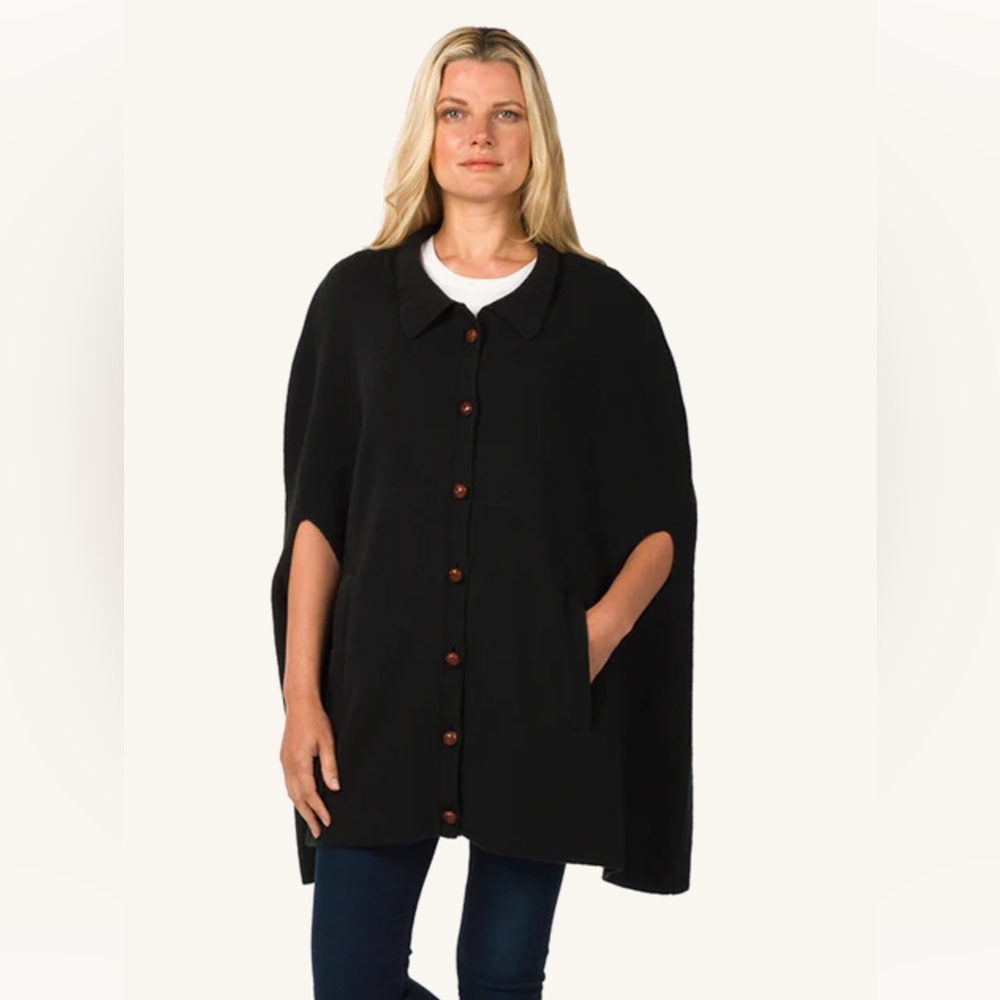 NWT Patricia Nash Collared Cape Vintage Black XL/1x